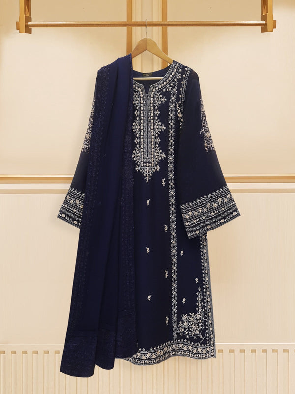 3 Piece - Embroidered Chiffon Suit S108824