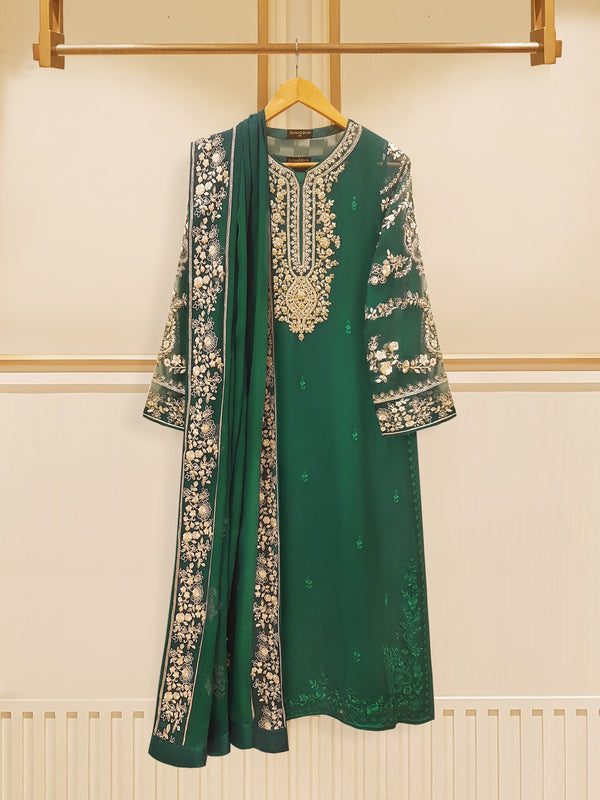 2 Piece - Embroidered Chiffon Suit S108613