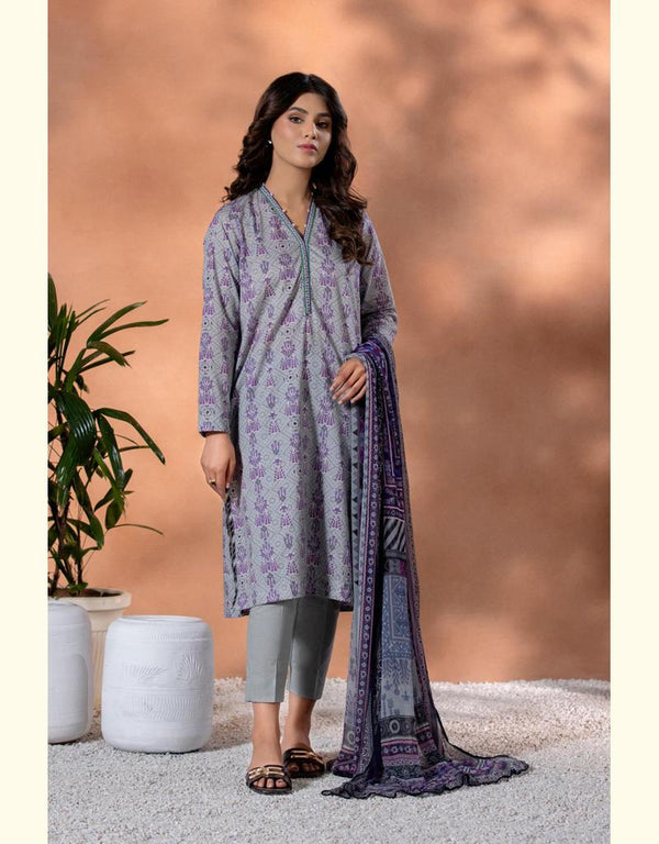 Sapphire -  Grey  3 Piece - Printed Lawn Suit