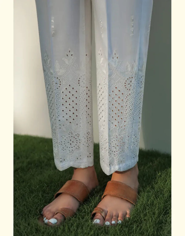 Baroque - White EMBROIDERED COTTON TROUSER 239