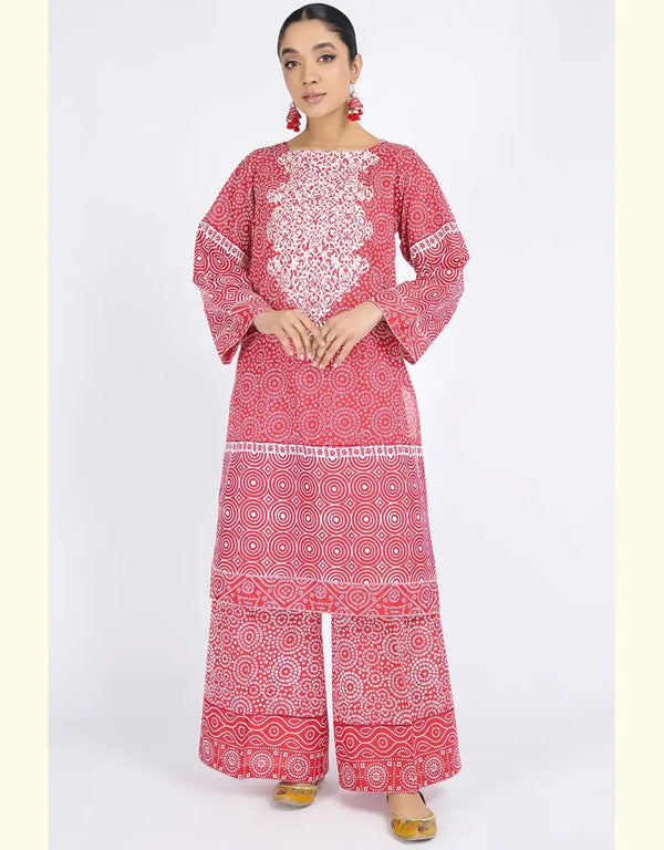 Kayseria -    2PC PRINTED & EMBROIDERED SHIRT PAIRED WITH PRINTED TROUSER