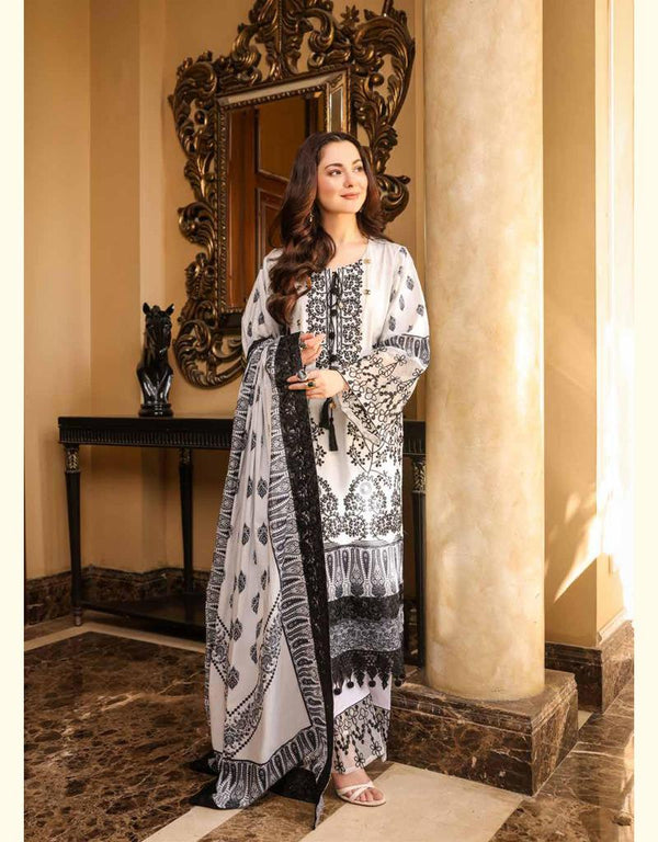 Naushad Imdad - Unstitched  LUXURY LAWN - BLACK & WHITE